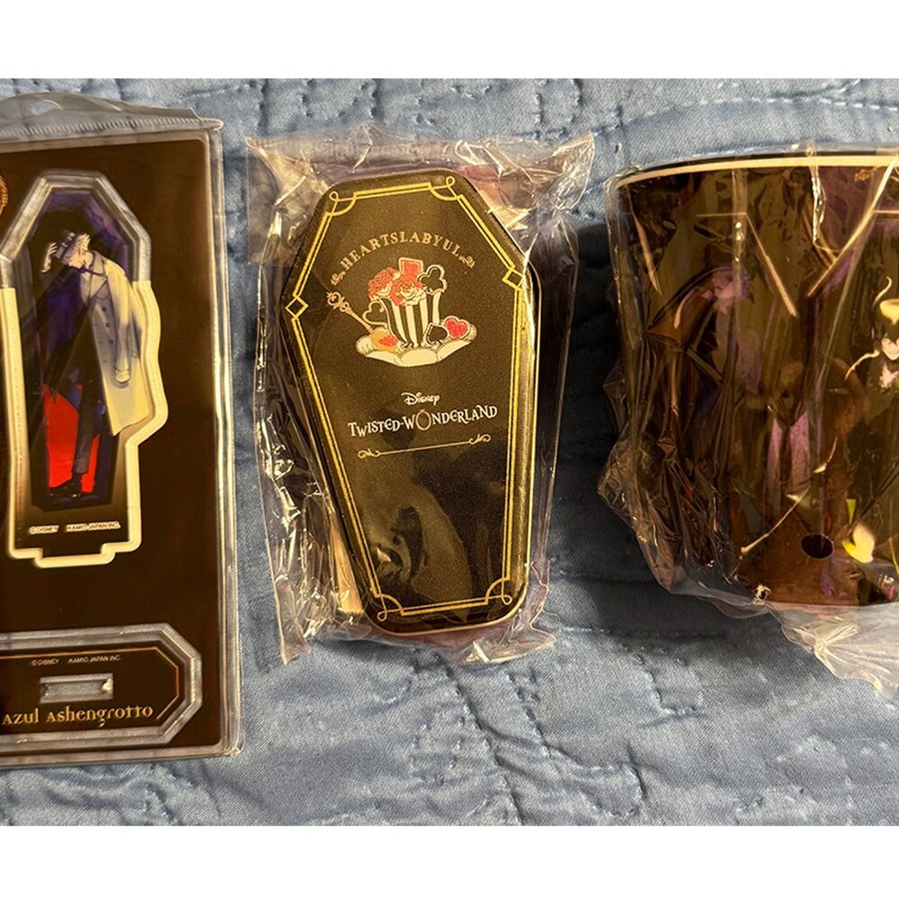 NEW Disney Twisted Wonderland Lot Azul Ashengrotto Cup Memo Set Acrylic Stand